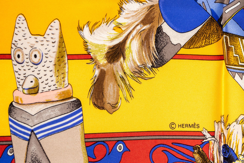 Hermès Yello Texas Wildlife Scarf Oliver