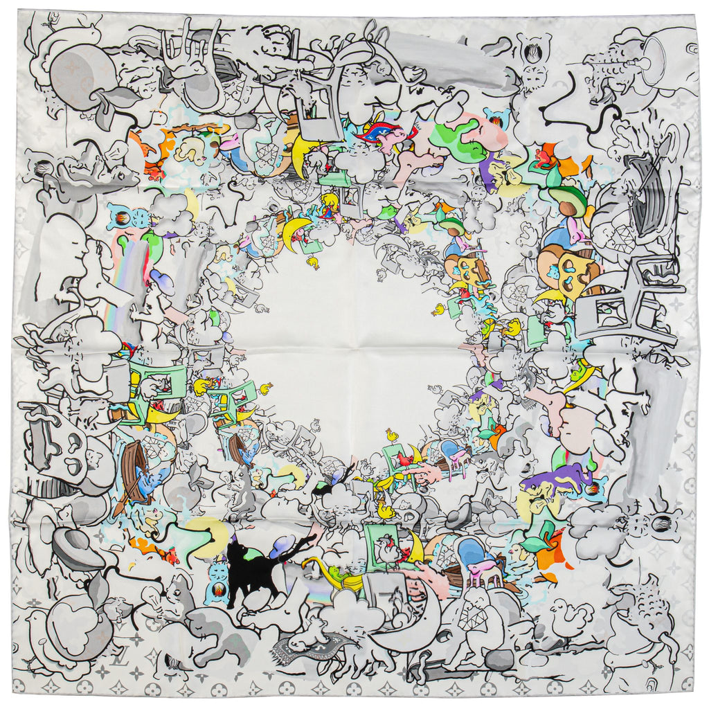 Vuitton x Urs Fischer Comics Silk Scarf