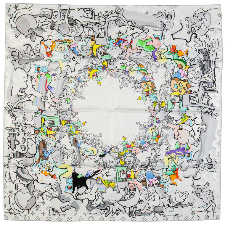 Vuitton x Urs Fischer Comics Silk Scarf