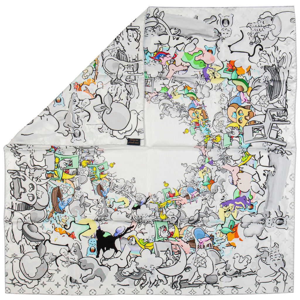 Vuitton x Urs Fischer Comics Silk Scarf