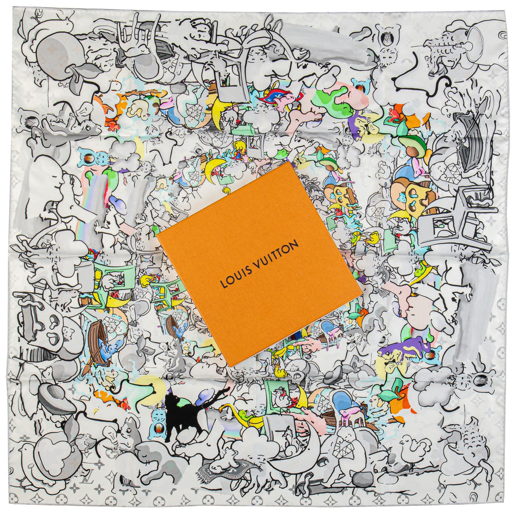 Vuitton x Urs Fischer Comics Silk Scarf