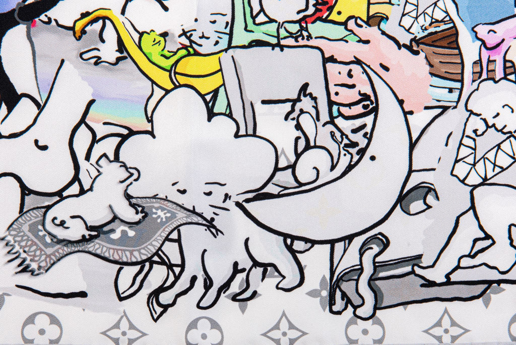 Vuitton x Urs Fischer Comics Silk Scarf