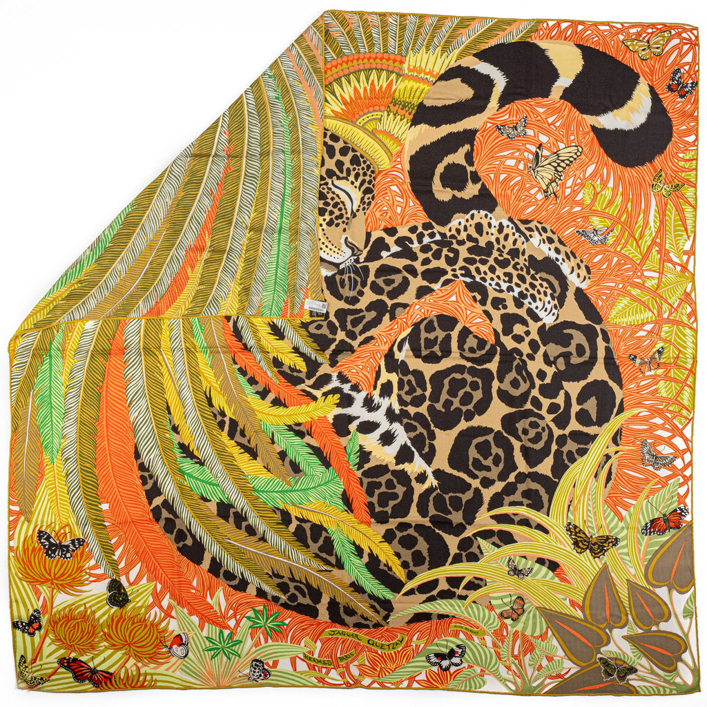 Hermès Jaguar Quetzal Orange Cashmere