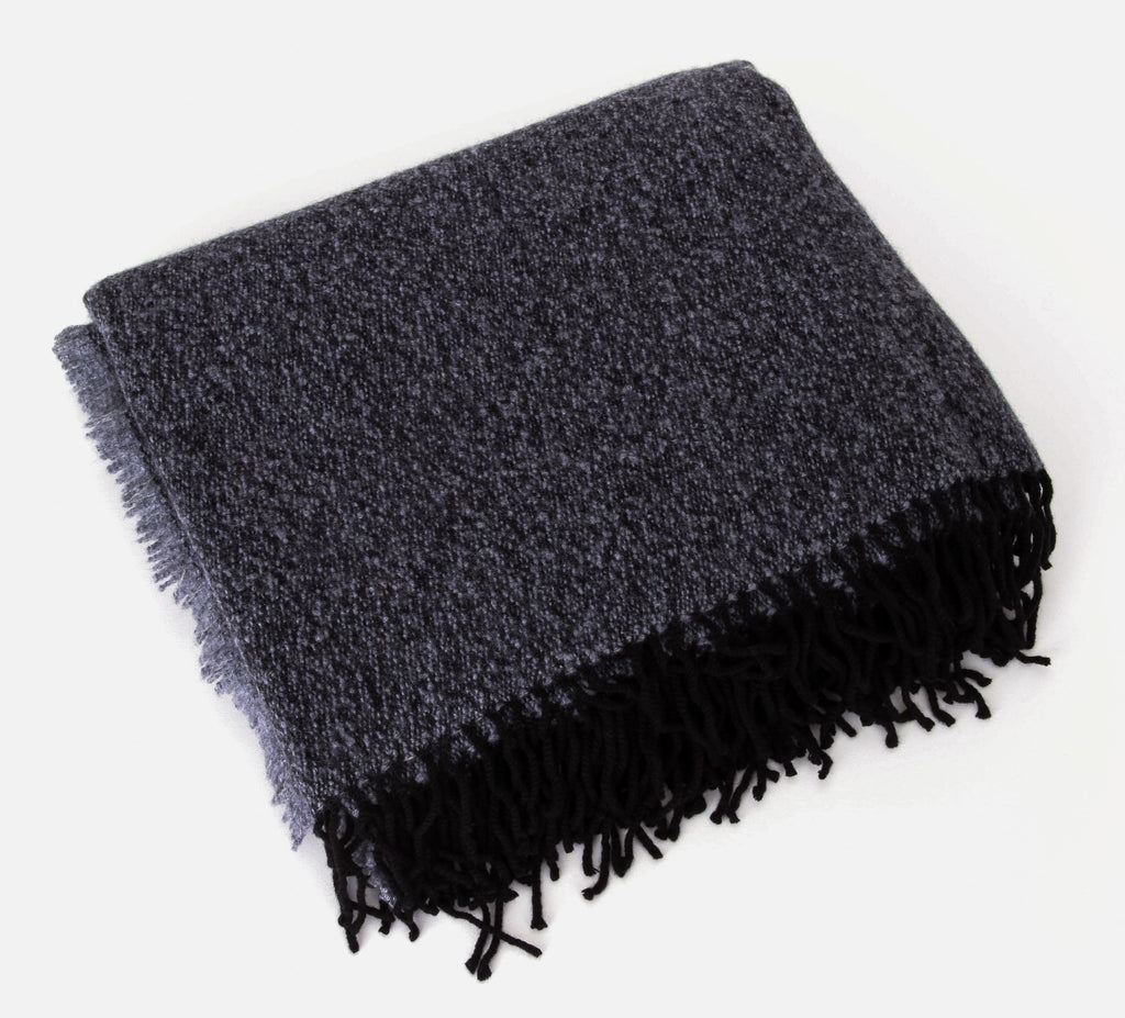 Chanel New Gray Black Cashmere Blanket