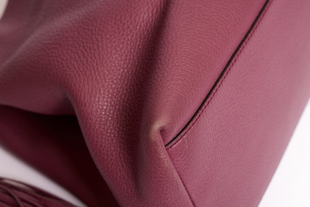 Gucci Purple Pebbled leather GG Bag