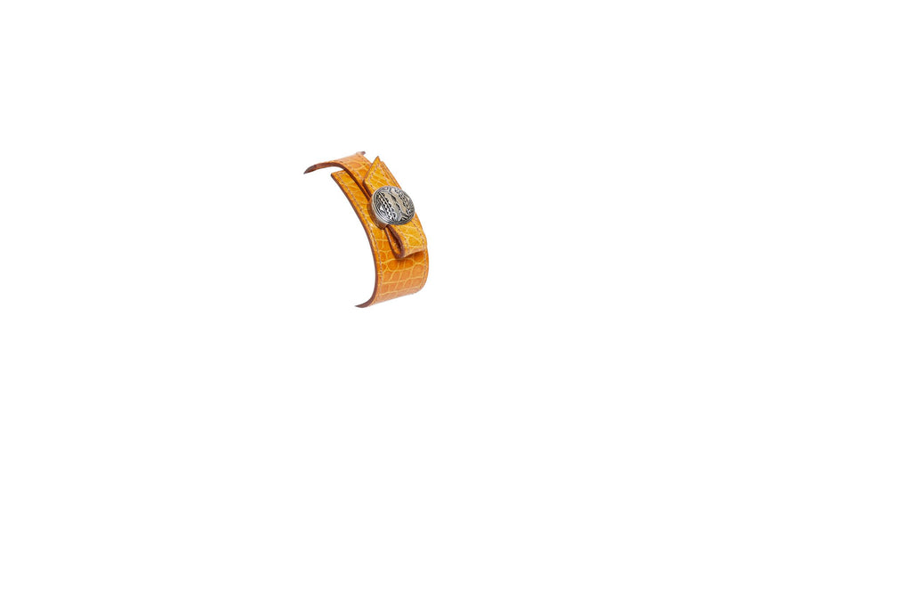Hermes Touareg Rust Alligator Bracelet