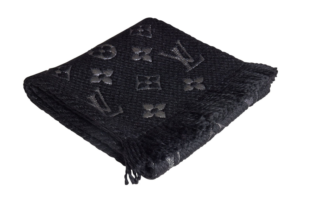 Vuitton New Logomania Black Lurex Scarf