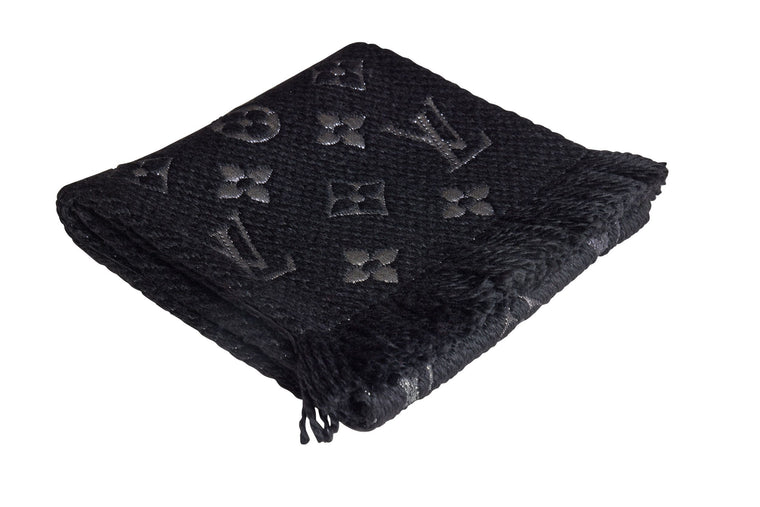 Vuitton New Logomania Black Lurex Scarf