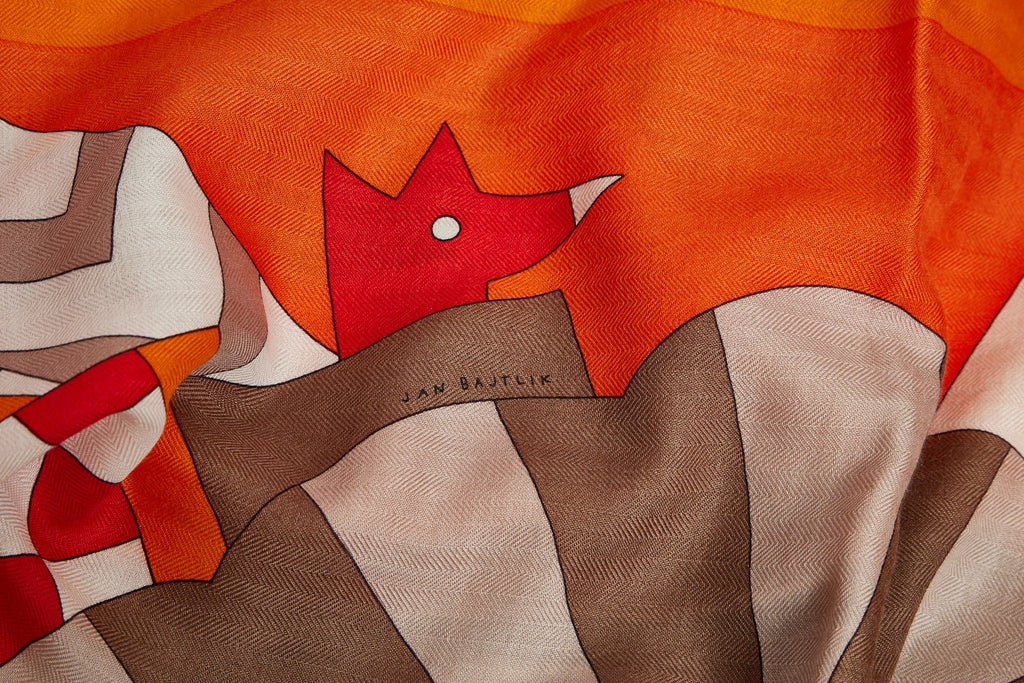 Hermes Geometric Horse Cashmere Shawl