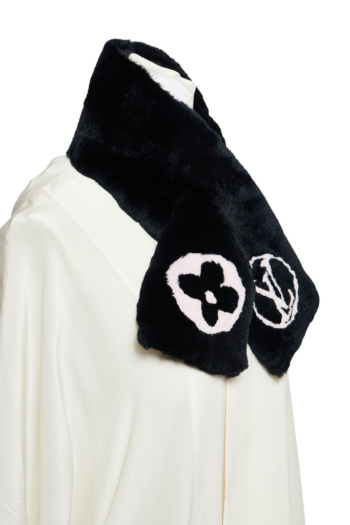 Vuitton Black Rabbit Logo Scarf