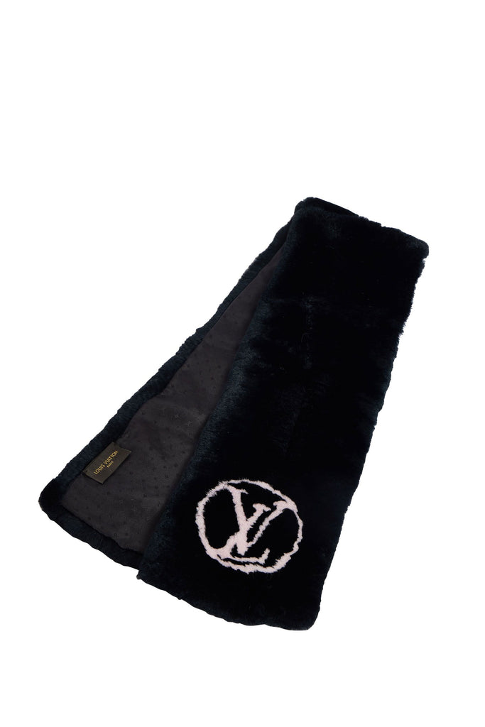 Vuitton Sherling Black Pink Logo Scarf