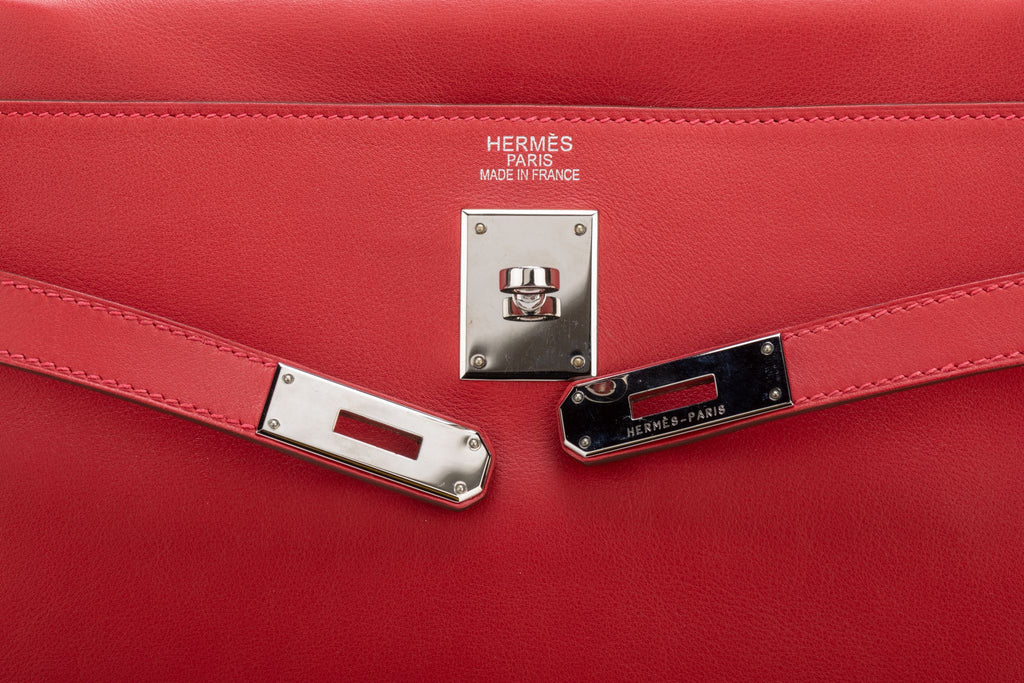 Hermes Kelly 35 Rouge Casaque Swift