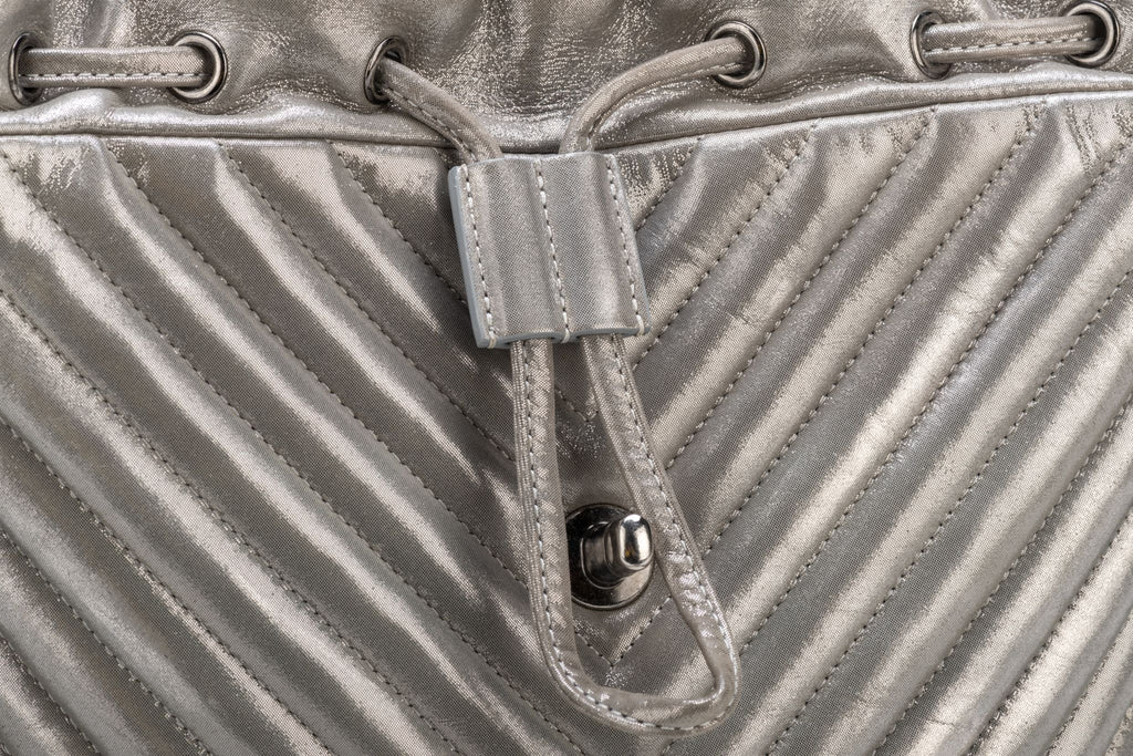 Chanel Silver Caviar Back Pack