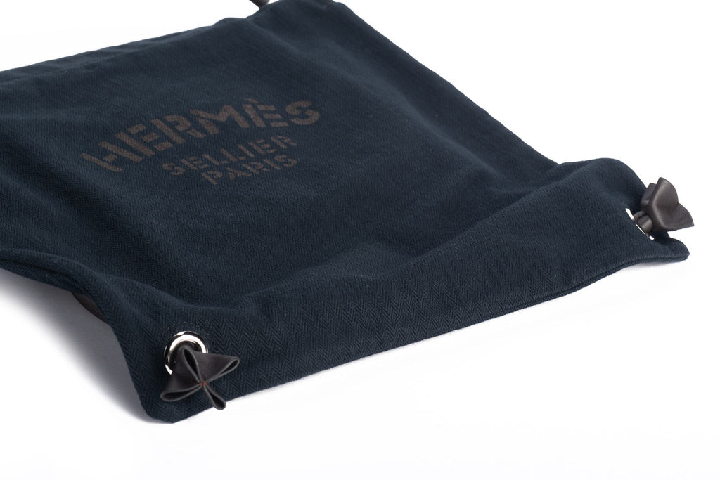 Hermes Black Toile Canvas Feedbag