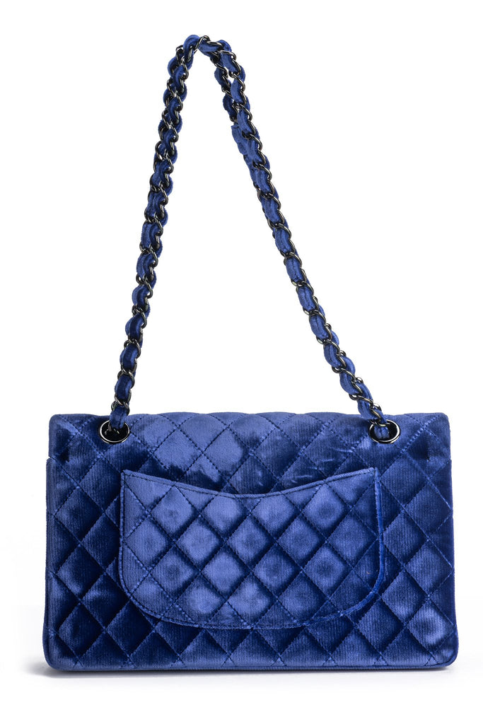 Chanel Mint Blue Velvet Double Flap Bag