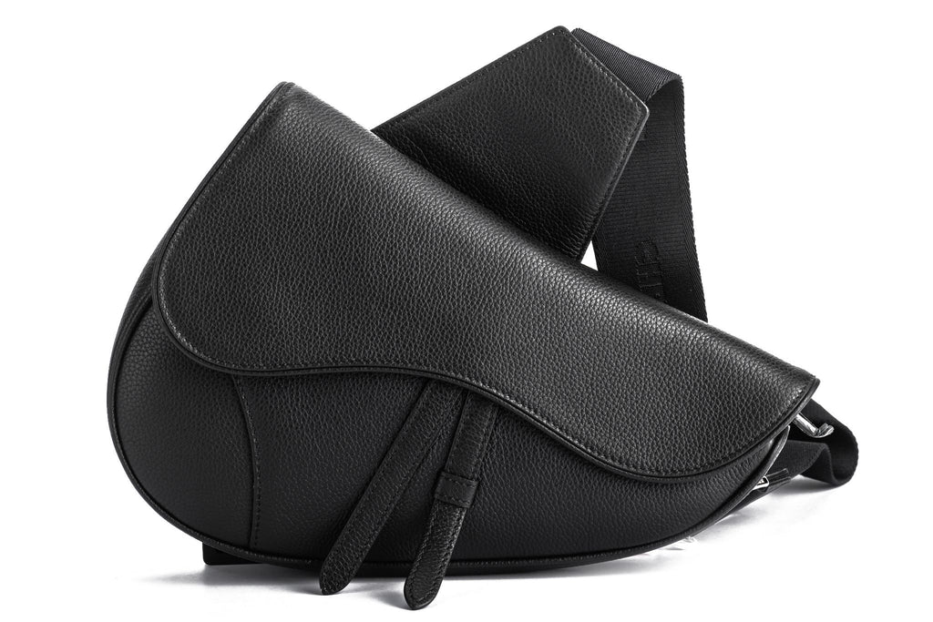 Dior New Black Calfskin Saddle Crossbody
