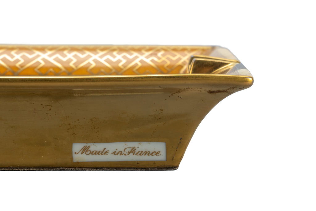 Hermès Samurai Gold Porcelaine Ashtray