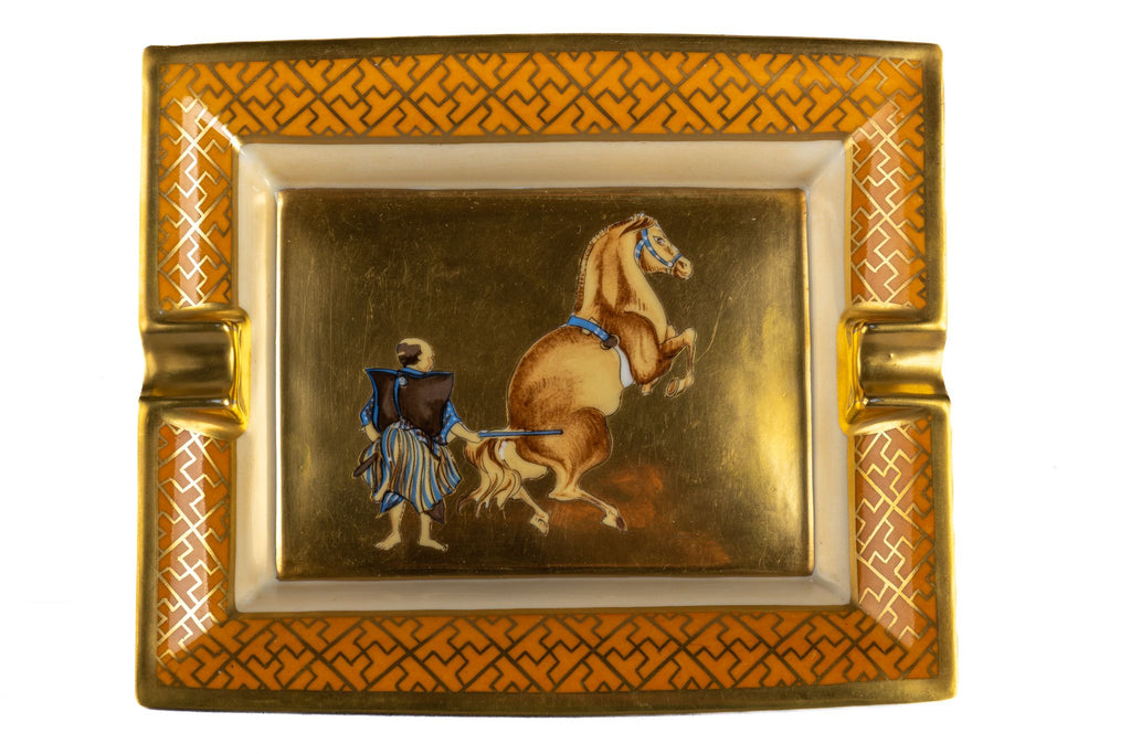 Hermès Samurai W/Horse Porcelain Ashtray