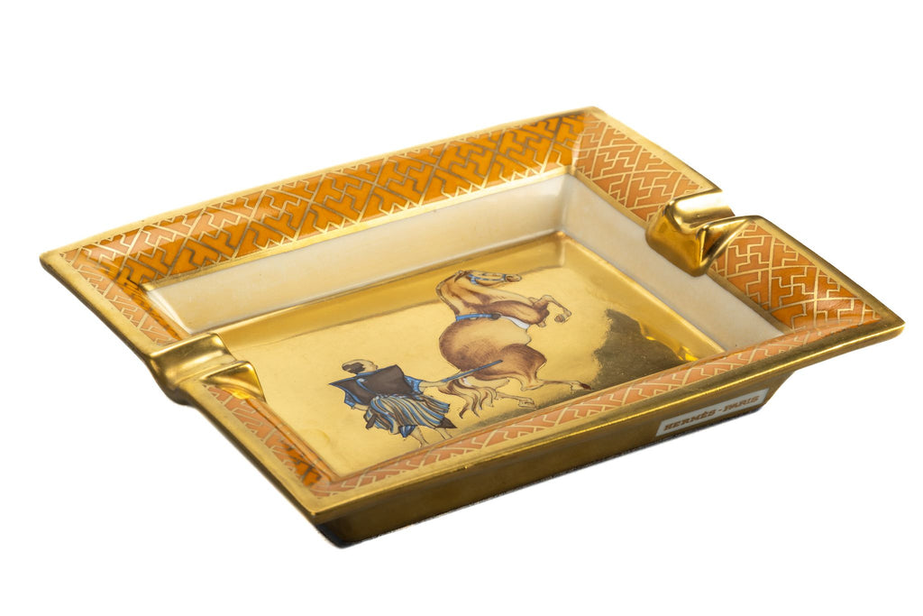 Hermès Samurai W/Horse Porcelain Ashtray