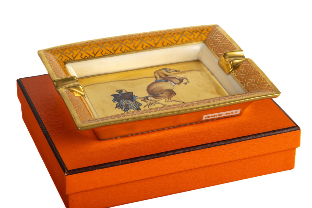 Hermès Samurai W/Horse Porcelain Ashtray