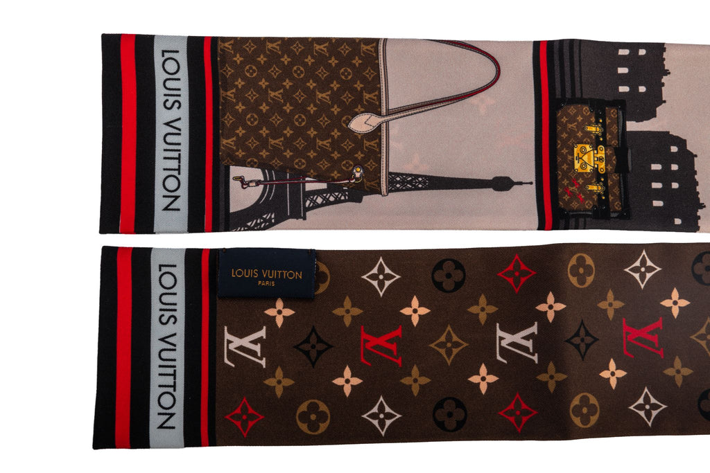 Vuitton BNIB Skyline Logo Silk Bandeau