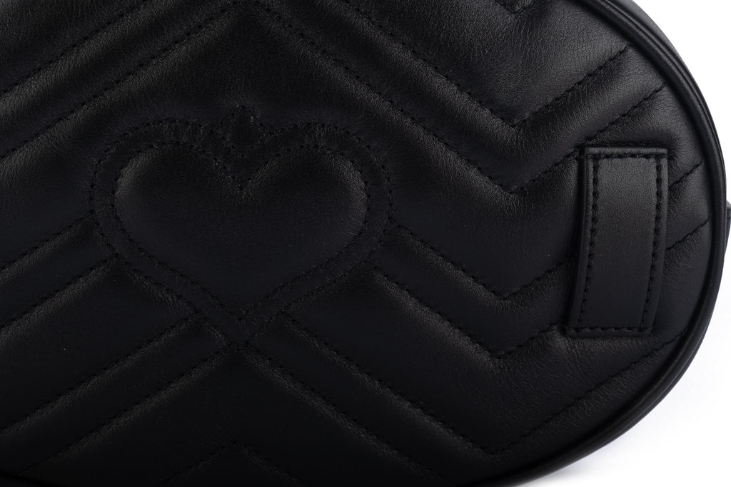 Gucci New Black Gold Marmont Fanny Pack