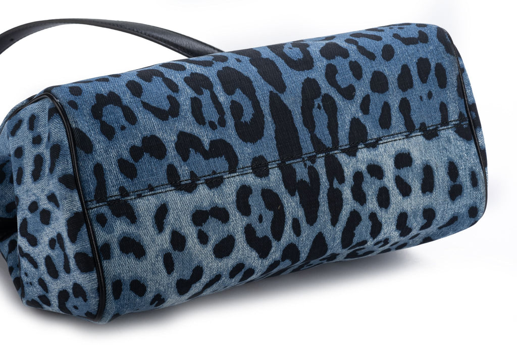 Dolce Gabbana New Cheetah Denim LG Bag