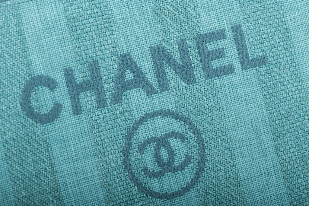 Chanel New Striped Deauville Aqua Clutch