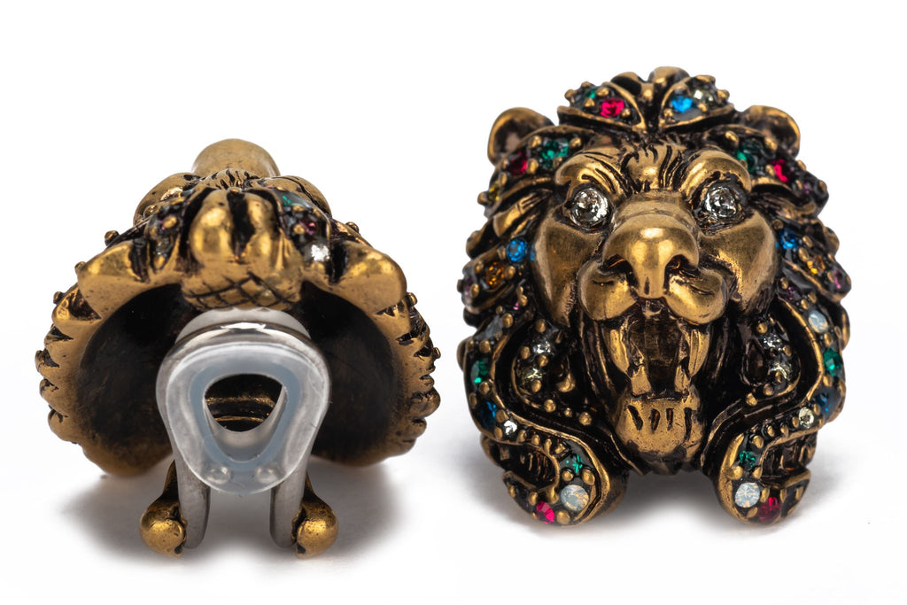 Gucci NIB Multicolor Lionshead Earrings