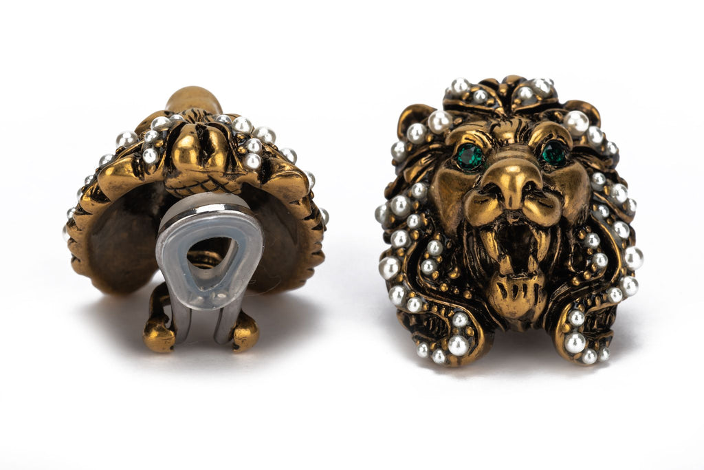 Gucci BNIB Lionshead Clip Earrings