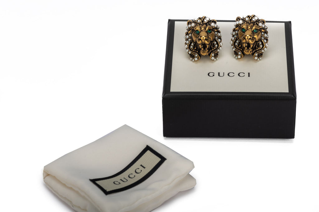 Gucci BNIB Lionshead Clip Earrings