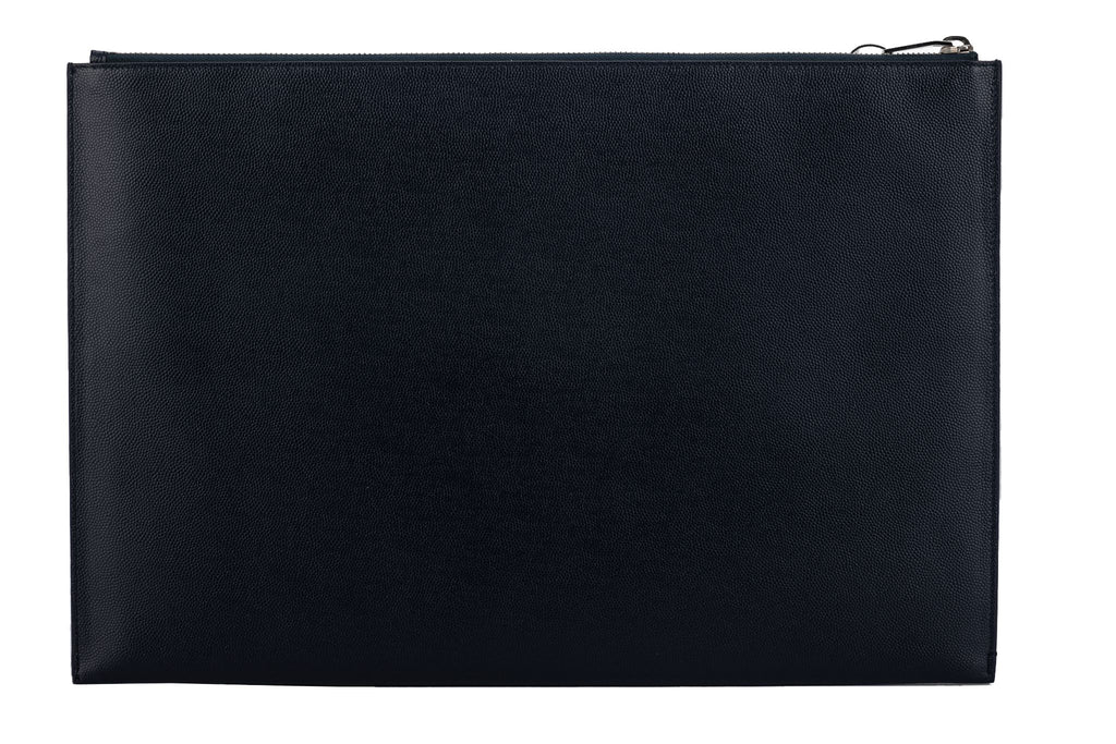 YSL Navy Blue Pebbles Oversize Clutch