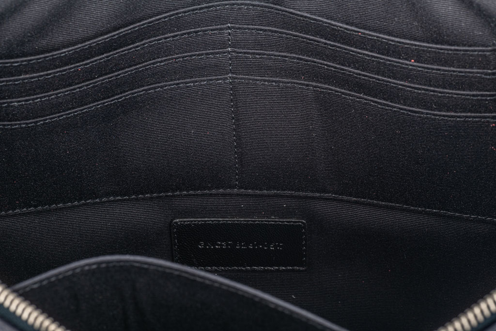 YSL Navy Blue Pebbles Oversize Clutch