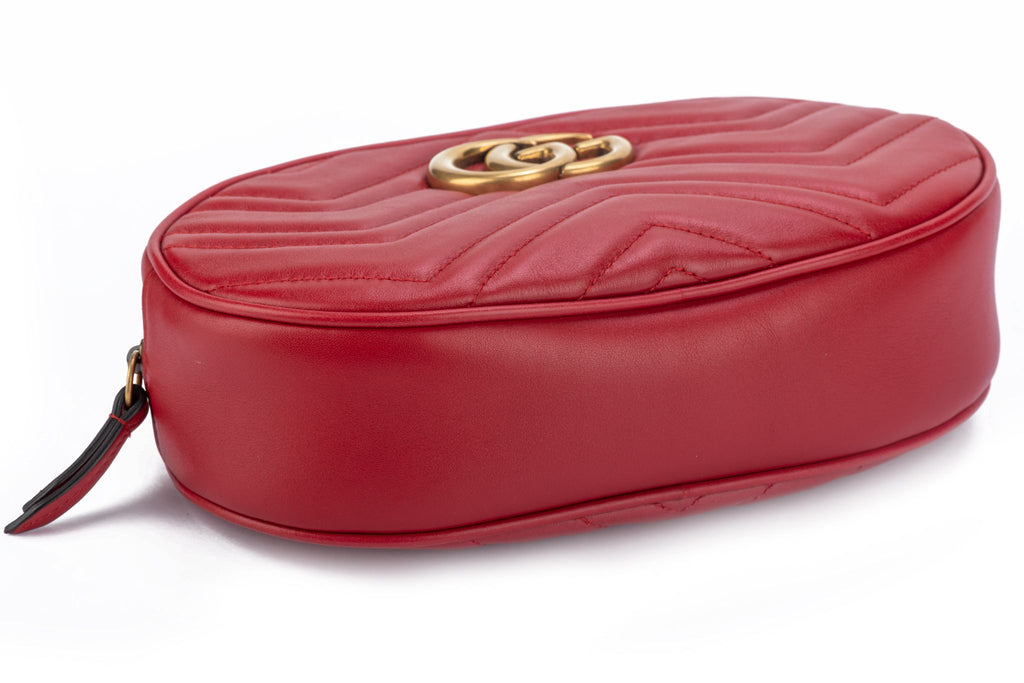 Gucci Large Red Leather Fanny Pack Logo