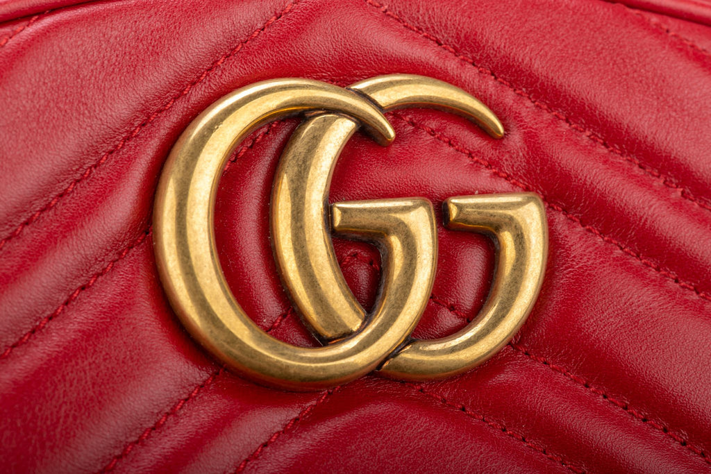Gucci Large Red Leather Fanny Pack Logo