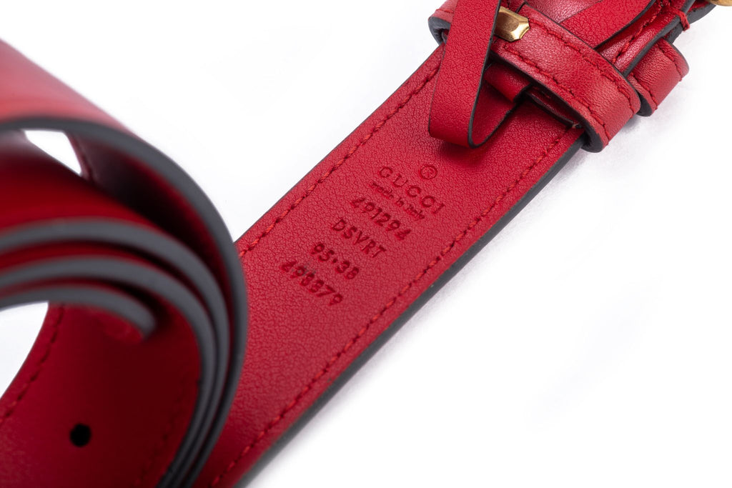 Gucci Large Red Leather Fanny Pack Logo