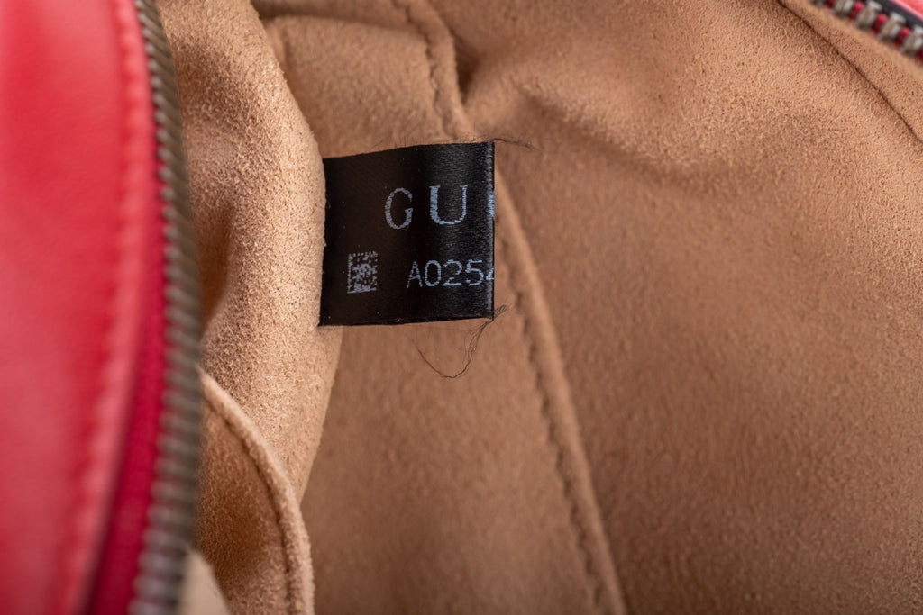 Gucci Large Red Leather Fanny Pack Logo