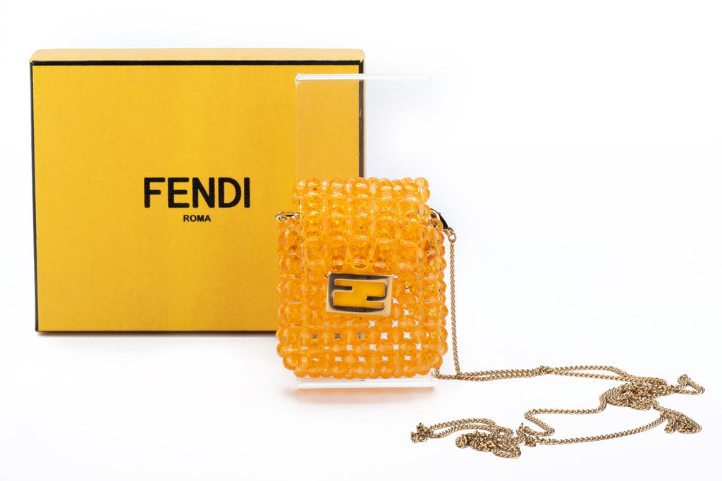 Fendi NIB Pico Baguette Orange Beads