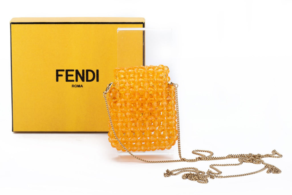 Fendi NIB Pico Baguette Orange Beads