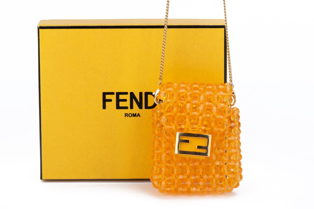 Fendi NIB Pico Baguette Orange Beads