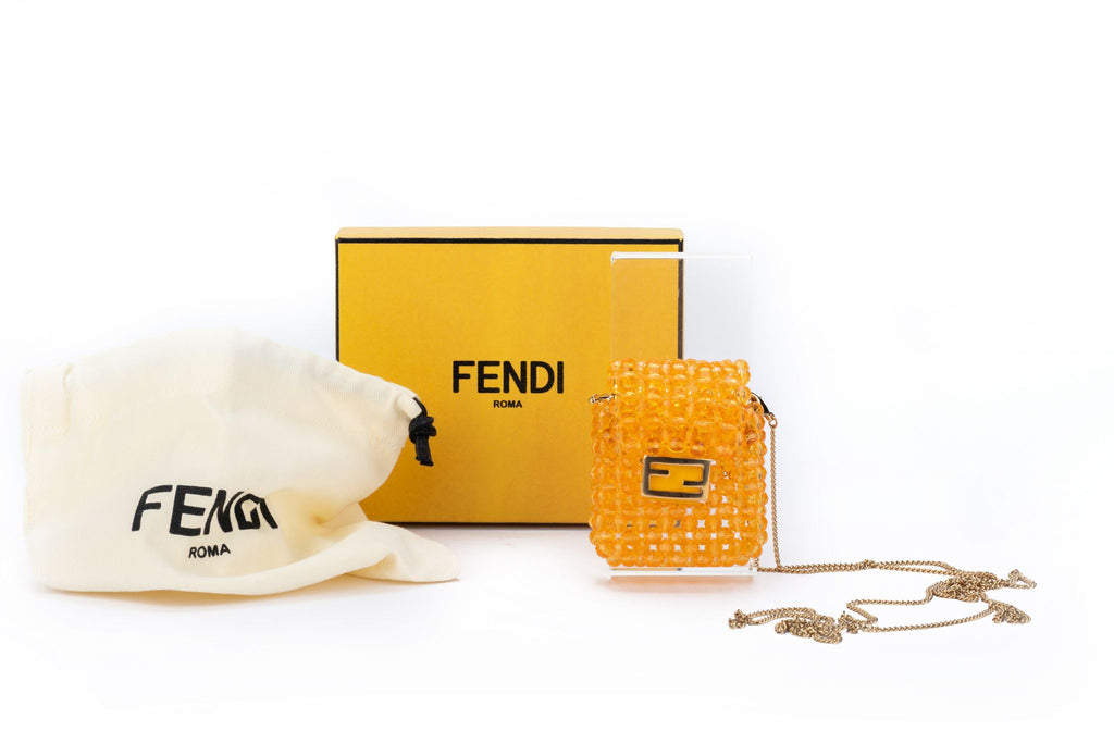 Fendi NIB Pico Baguette Orange Beads