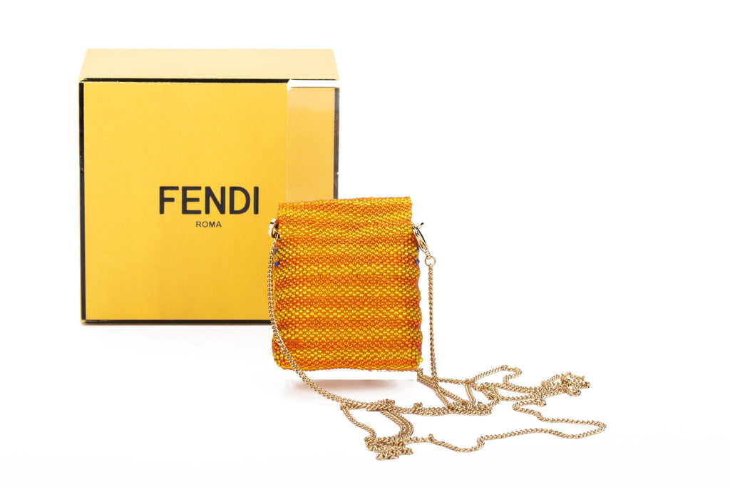 Fendi NIB Striped Seabeads Pico Baguette