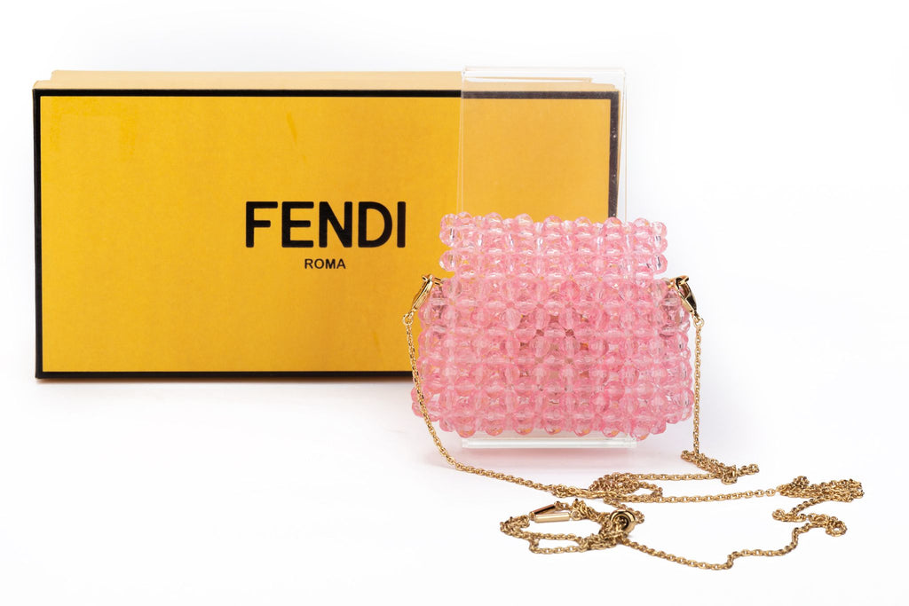 Fendi NIB Pink Beads Pico Baguette