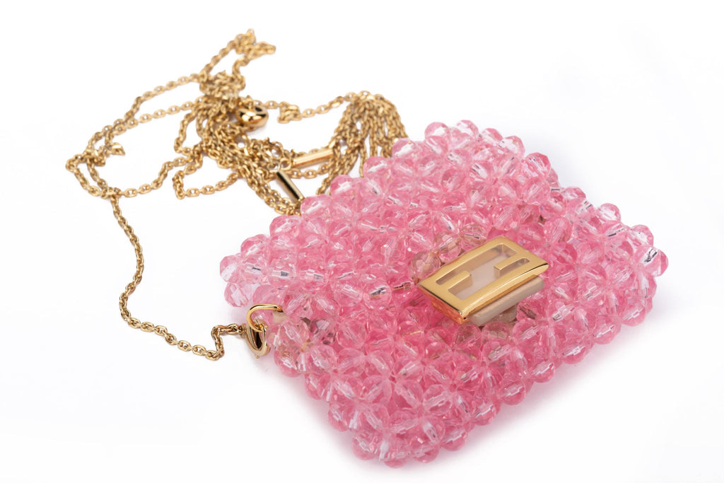 Fendi NIB Pink Beads Pico Baguette