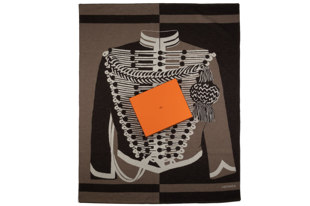 Hermes BNIB Brandebourg Etoupe Blanket