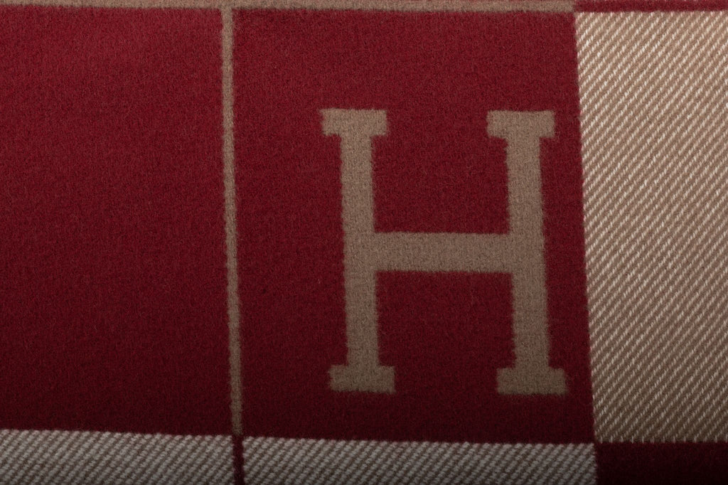 Hermes BNIB Etoupe Red Avalon Blanket