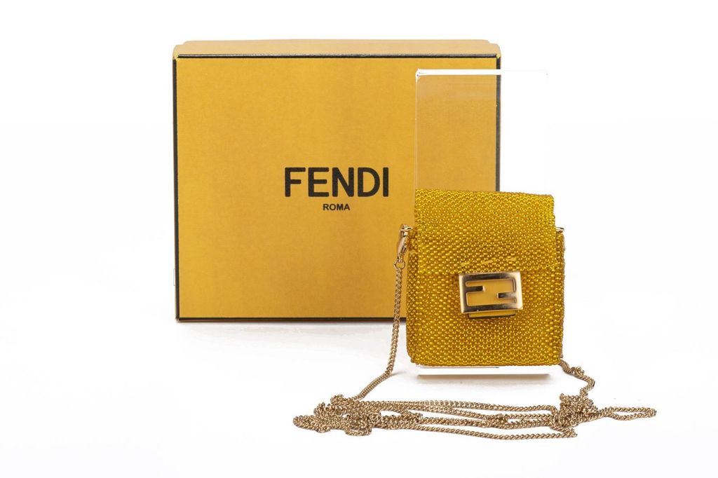 Fendi NIB Yellow Seabeds Micro Baguette