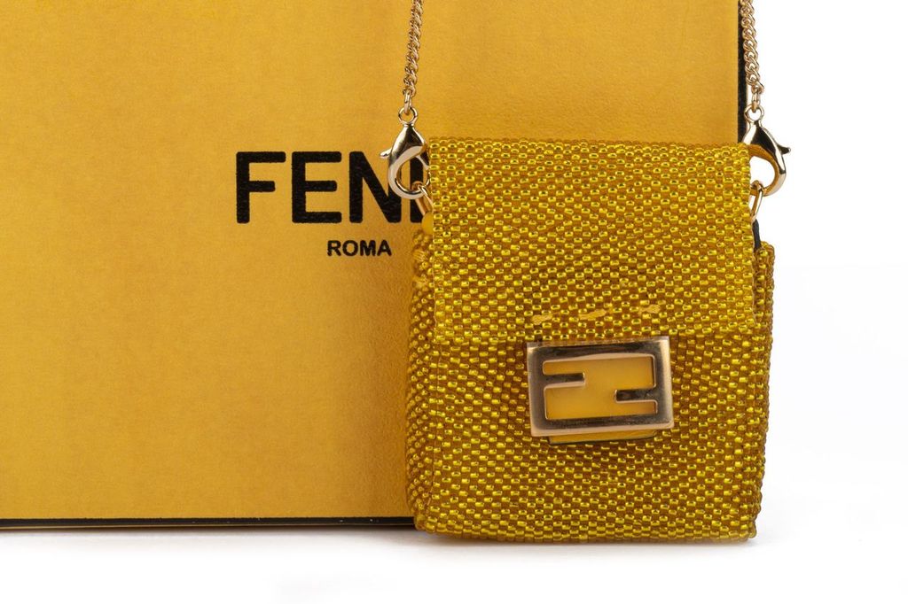 Fendi NIB Yellow Seabeds Micro Baguette