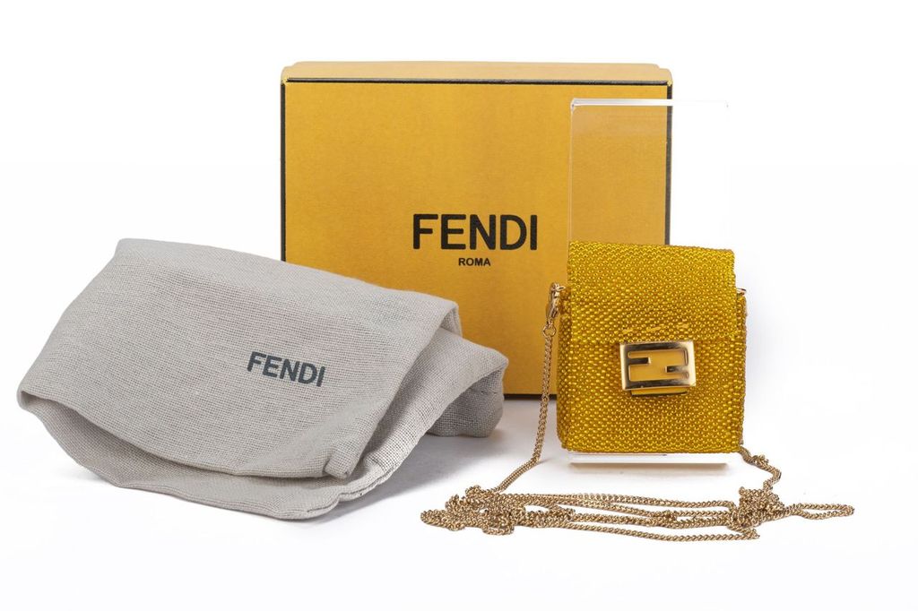 Fendi NIB Yellow Seabeds Micro Baguette