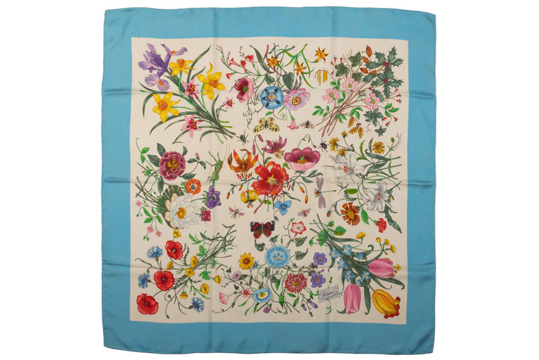 Gucci Vintage Flora Accornero Silk Scarf